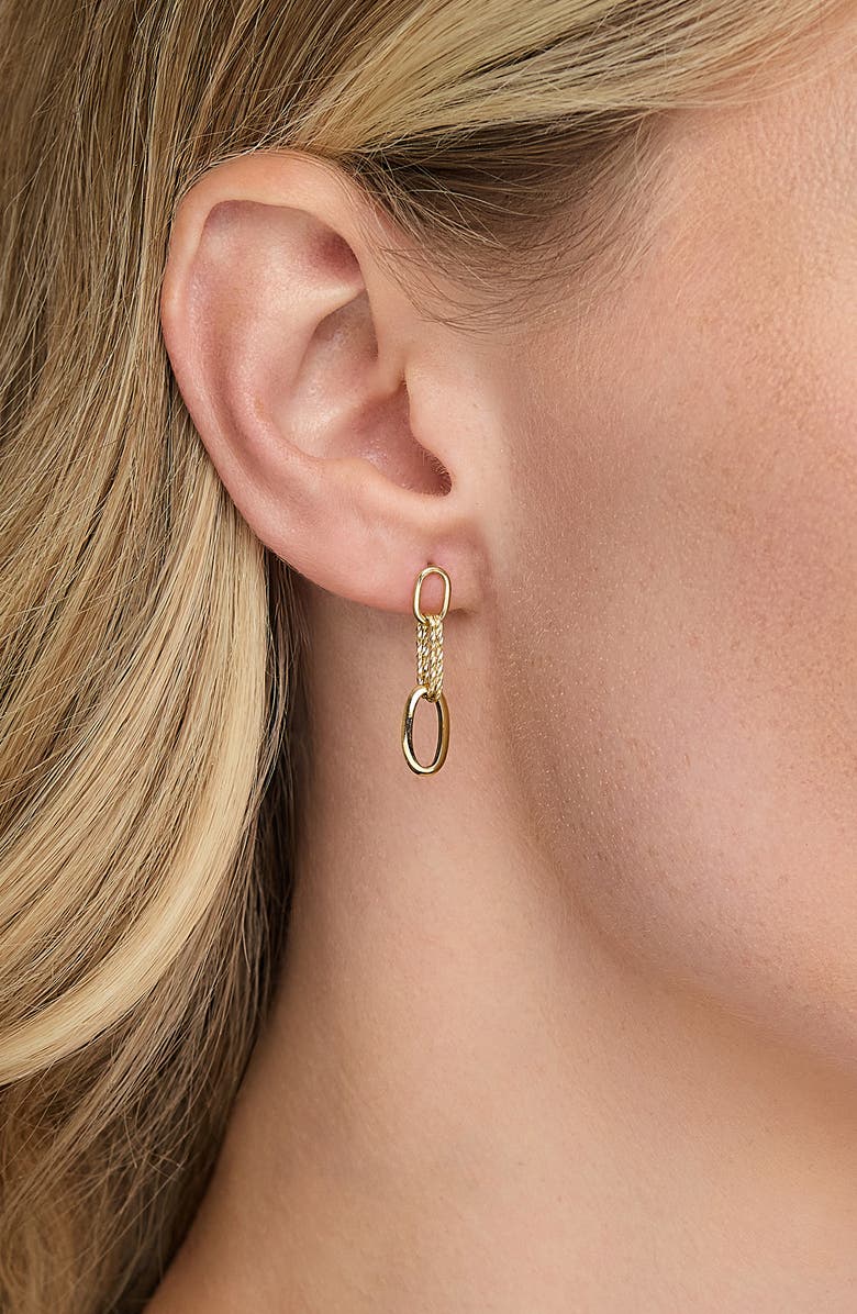 Bony Levy 14K Yellow Gold Oval Link Linear Drop Earrings, Alternate, color, 14K Yellow Gold