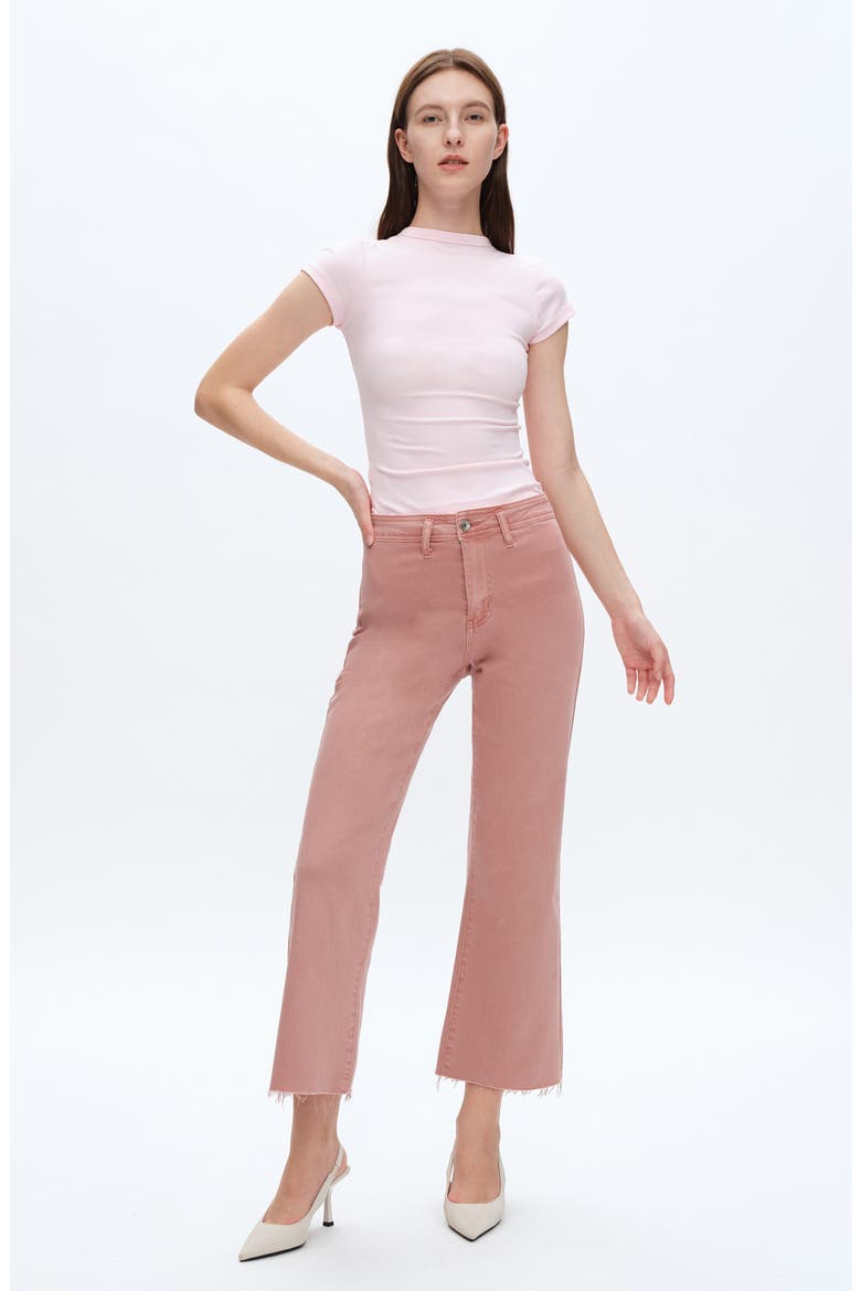 High Waist Wide Leg Jeans, Alternate, color, DUSTY PINK