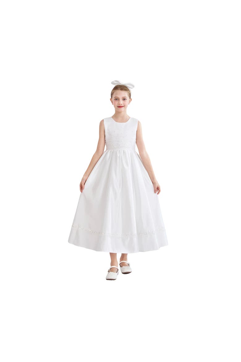 Sylvarra Sleeveless Formal Dress with Headband, Main, color, White
