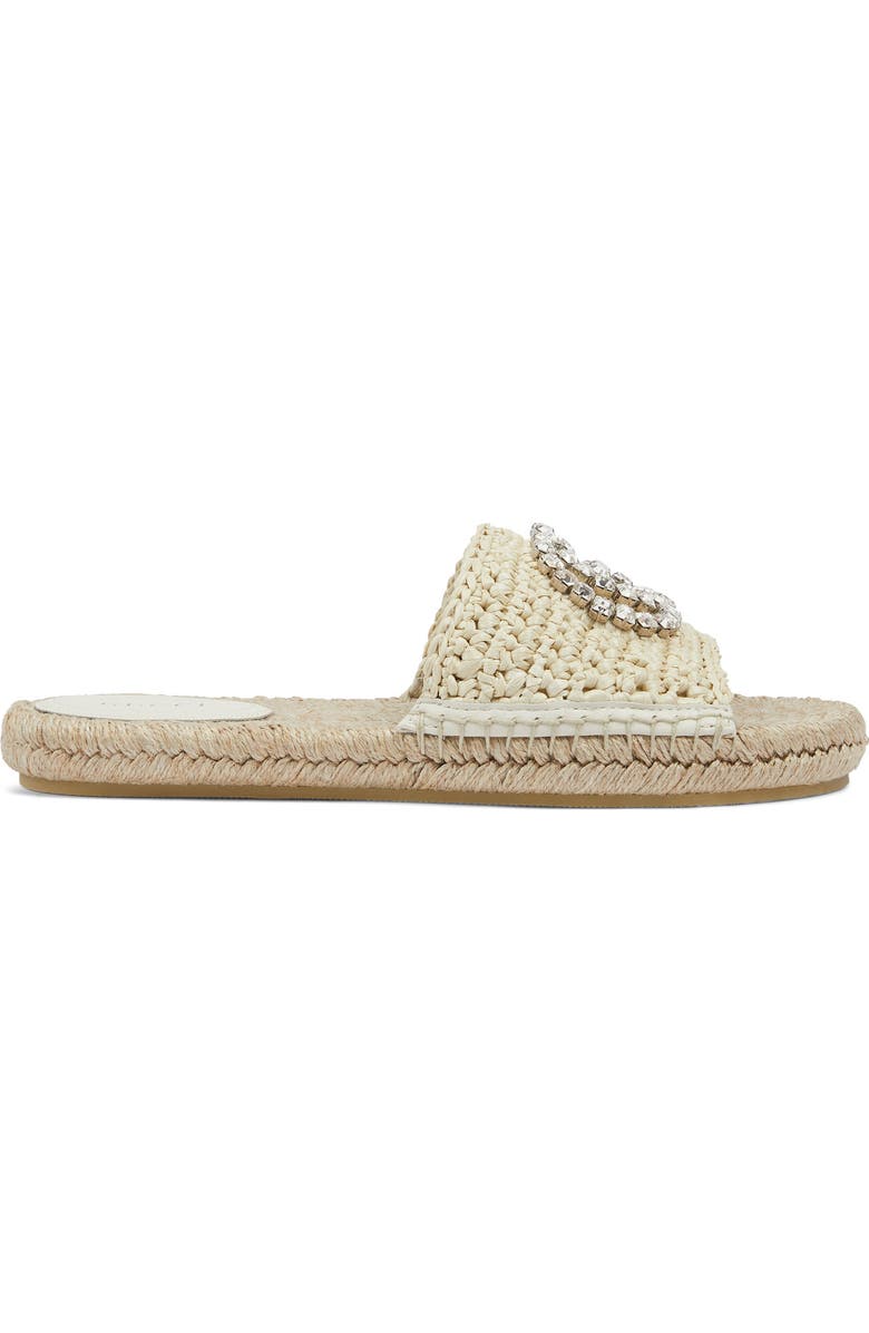 Gucci Cora Crystal Logo Espadrille Slide Sandal, Alternate, color,