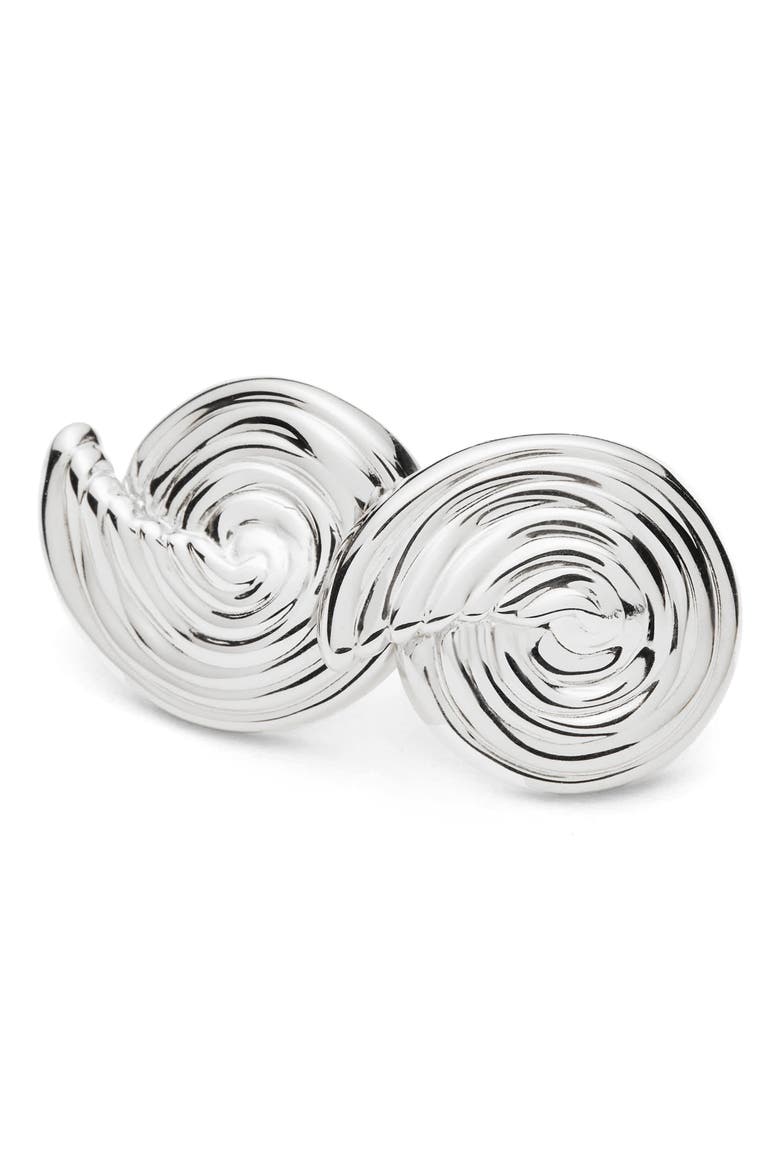 Small Spiral Stud Earrings, Alternate, color, SILVER