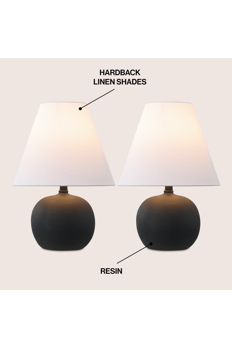 Asher 18.25" Minimalist Scandinavian Resin/Iron Gourd LED Table Lamp, Alternate, color, Matte Black