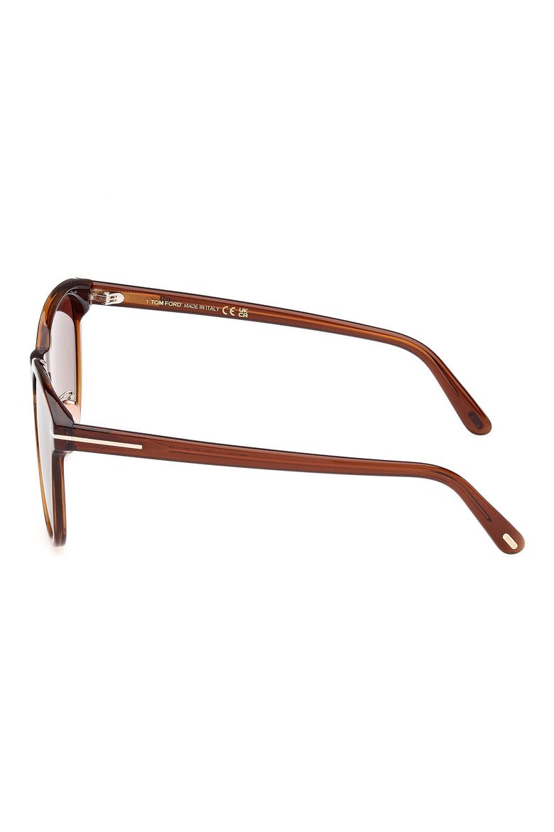 56mm Gradient Round Sunglasses, Alternate, color, LIGHT BROWN / GRADIENT BROWN