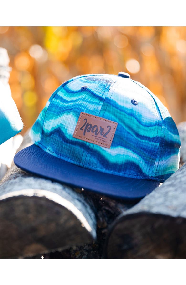 Deux par Deux Boy's Printed Cap Blue Wave And Black, Alternate, color,