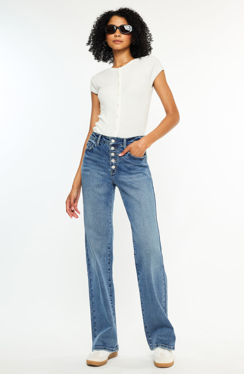 KanCan Darlene Essentials High Rise Comfort 90s Flare Jeans, Alternate, color, 