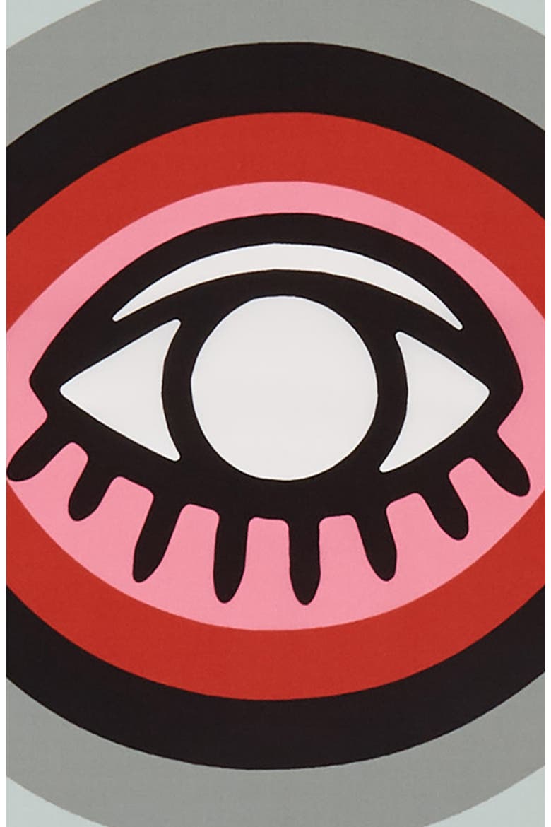 Evil Eye Square Silk Scarf, Alternate, color, WHITE MULTI
