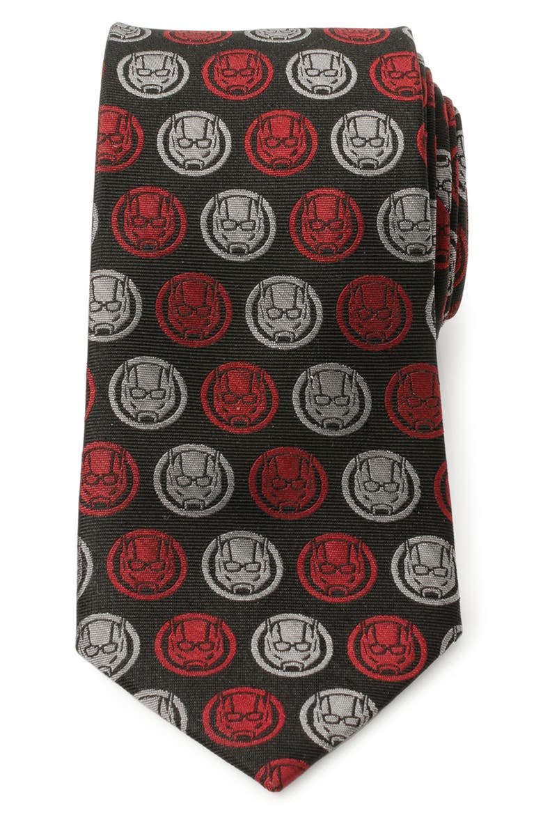 Medallion Silk Blend Tie, Main, color, GRAY