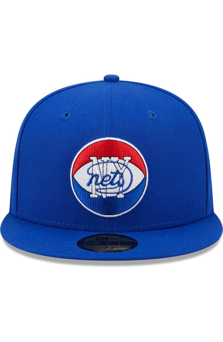 New Era Men's New Era Blue New York Nets Hardwood Classics Jersey Hook Classic 59FIFTY Fitted Hat, Alternate, color, 