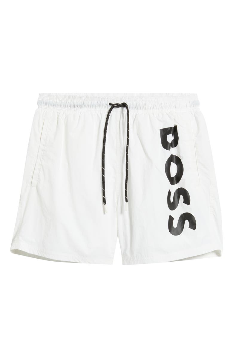 BOSS Octopus Swim Trunks, Alternate, color, White