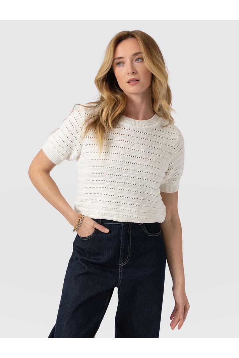 Ester Short Sleeve Knit, Main, color, Cream