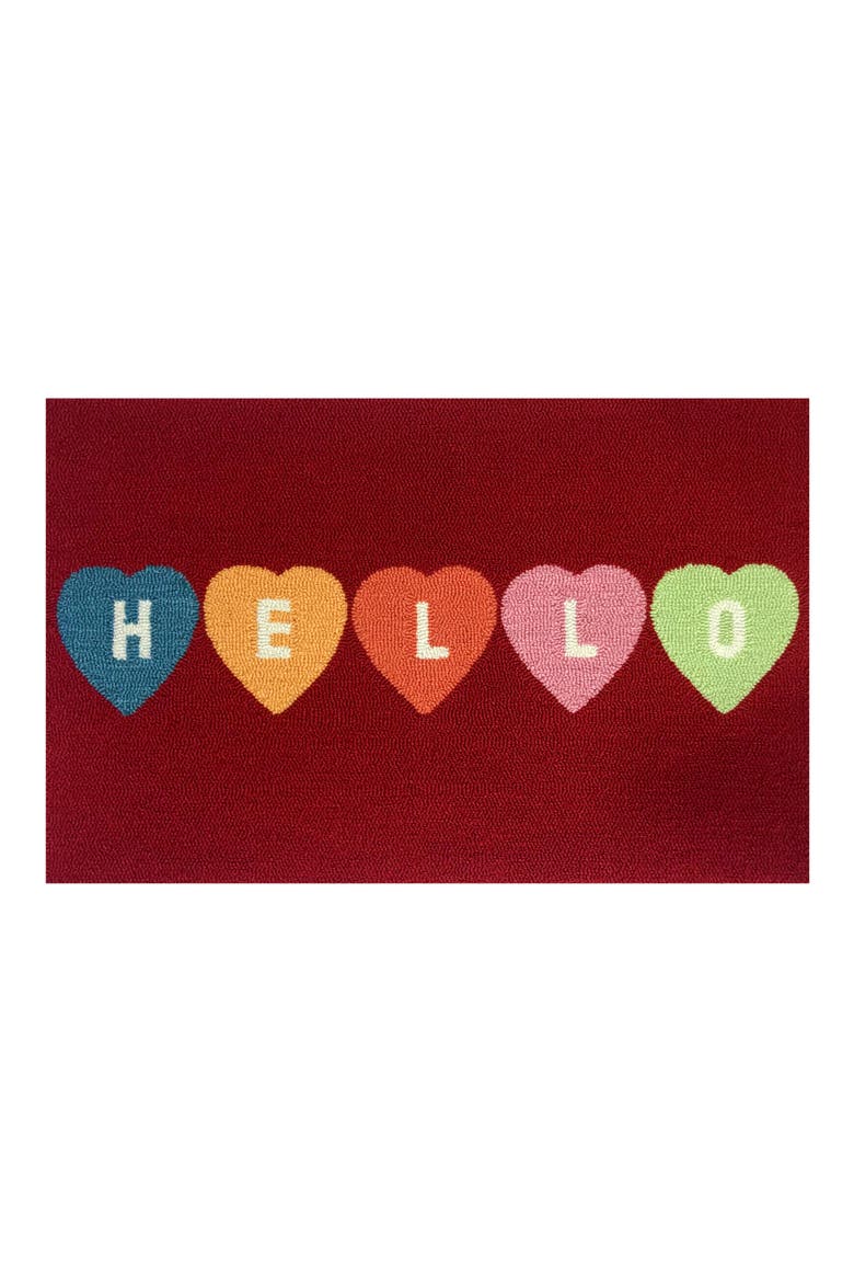 Convo Heart Doormat, Main, color, RED MULTI