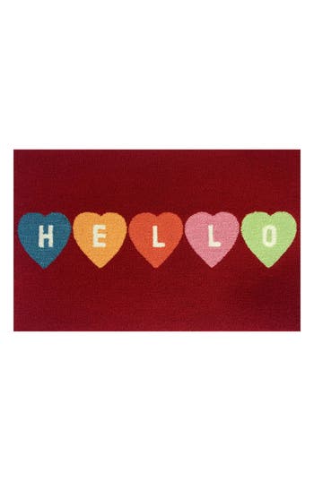 R16 Home Convo Heart Doormat In Red Multi