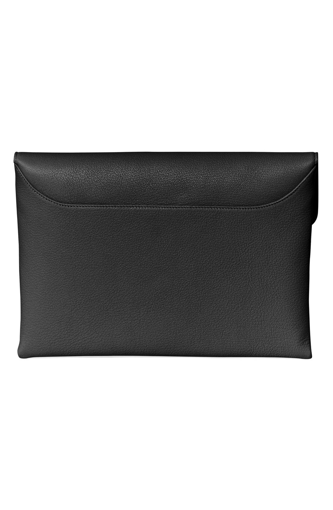 'Medium Antigona' Leather Envelope Clutch, Alternate, color, BLACK