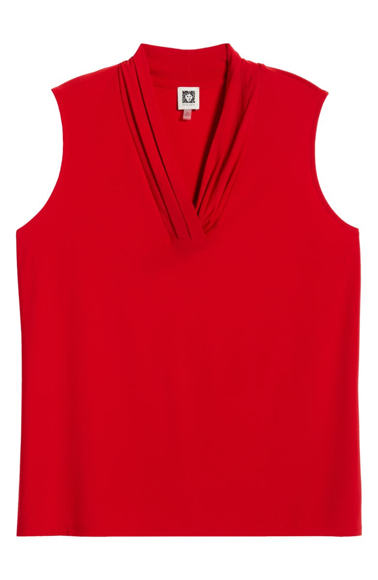 Anne Klein Triple Pleat Sleeveless V-Neck Top, Alternate, color, 