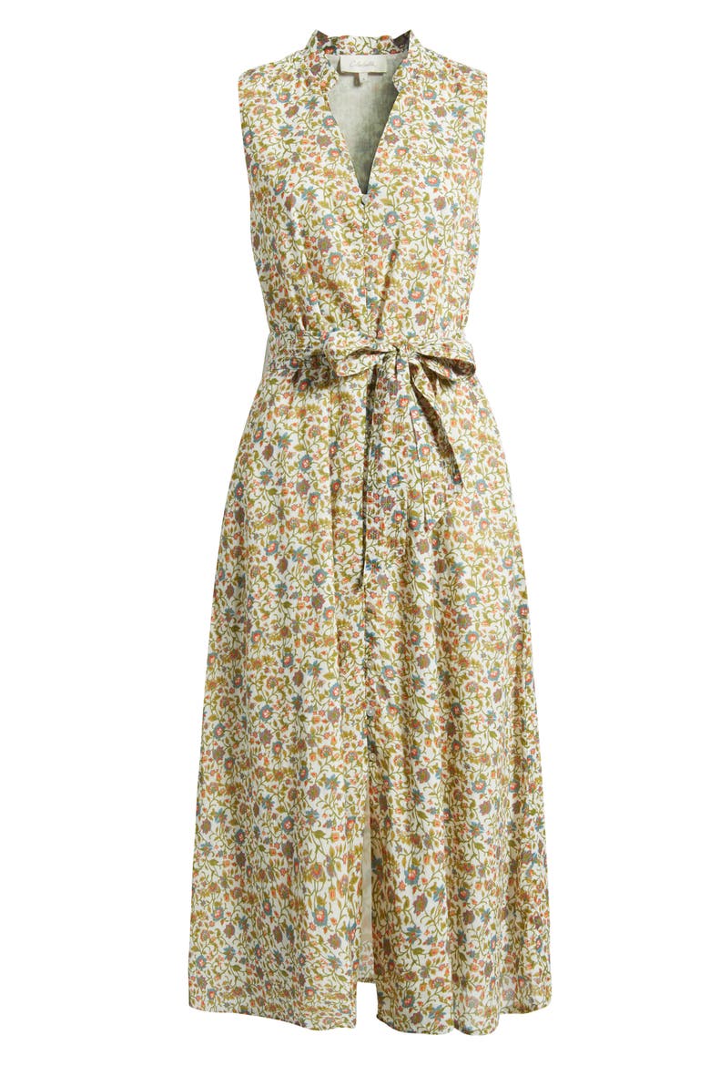 Cheyenne Floral Organic Cotton Midi Shirtdress, Alternate, color, VITI FLORA PRINT