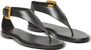 Balmain Anthem flat toe-post sandals in lambskin leather