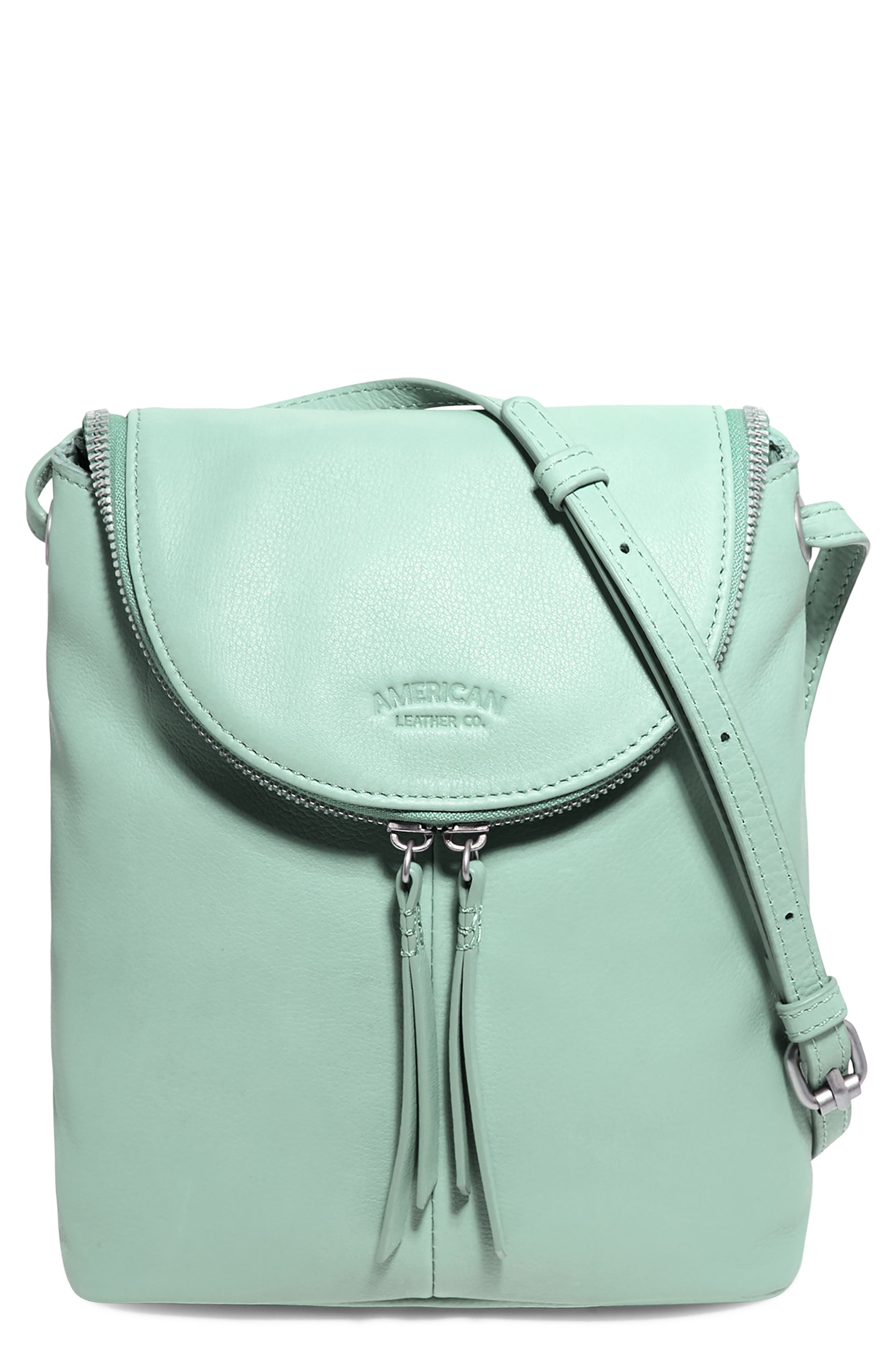AMERICAN LEATHER CO. Large Hampton Leather Zip-Around Crossbody Bag