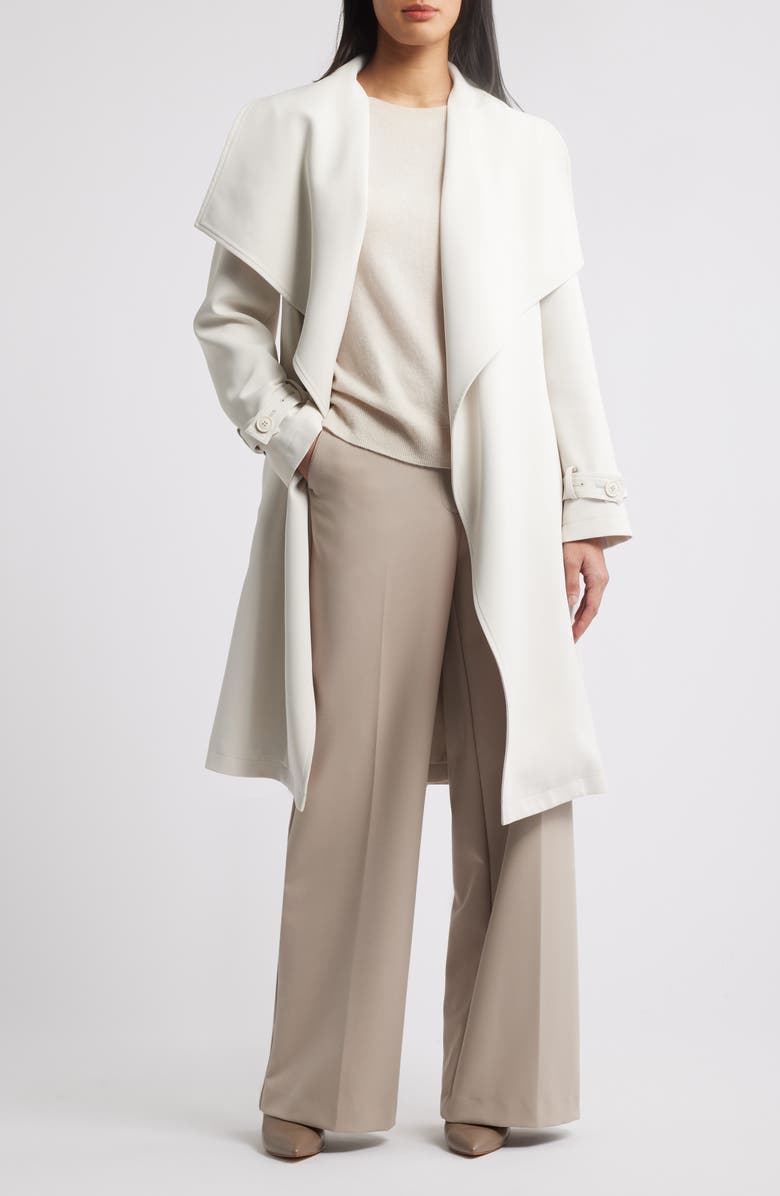 BCBG Max Azria Belted Trench Coat, Alternate, color, Marshmallow