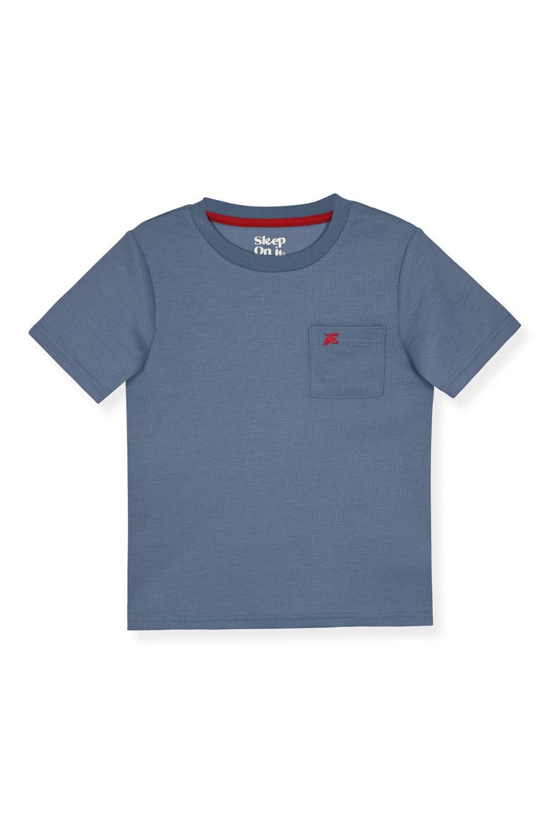 Kids' Waffle Knit Two-Piece Pajamas, Alternate, color, NAVY