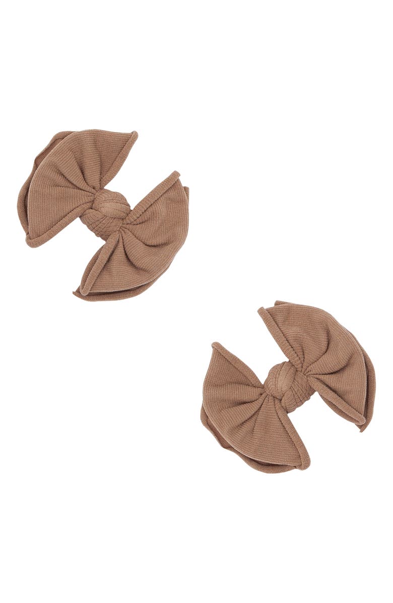Baby Bling 2-Pack Baby FAB Bow Clips, Main, color, Oak