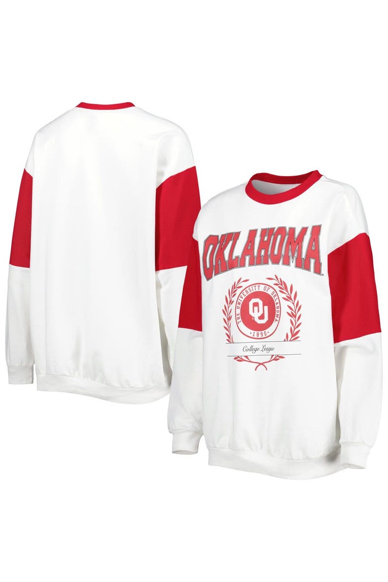 Women's Gameday Couture White Oklahoma Sooners It's A Vibe Dolman Pullover Sweatshirt, Main, color, White