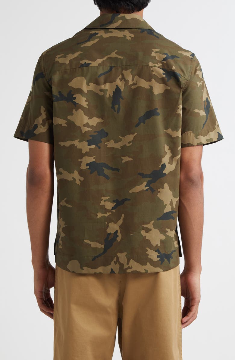 Moncler Camo Camp Shirt, Alternate, color, Camouflage