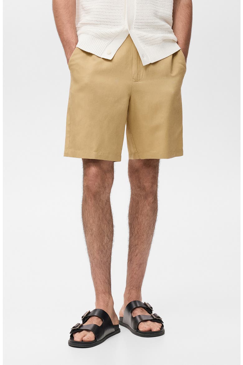 Elastic Waist Shorts, Main, color, BEIGE