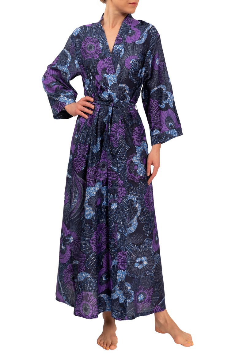 Colette Cotton Robe, Main, color, MIDNIGHT GARDEN