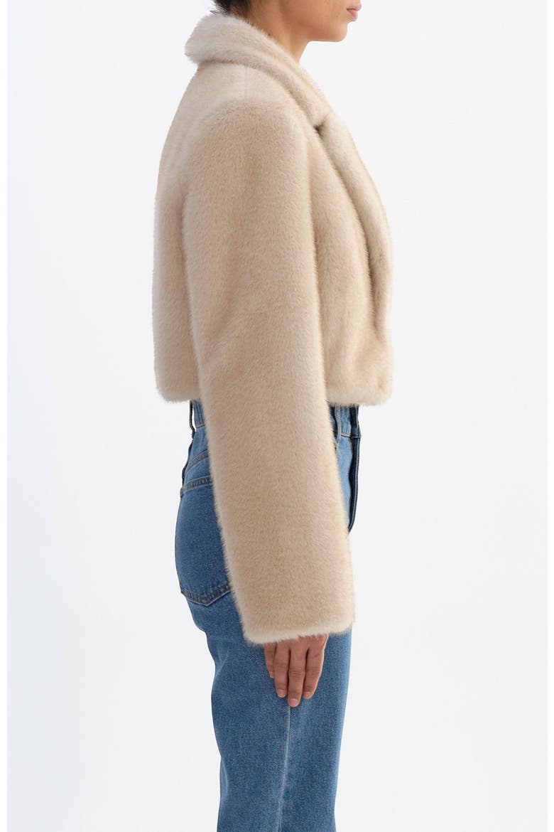 CARLIE | Faux Fur Cropped Blazer, Alternate, color, Angora