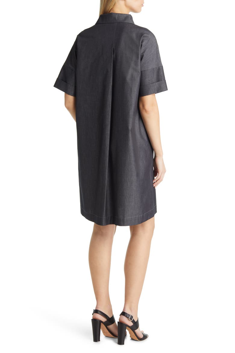 Chambray A-Line Shirtdress, Alternate, color, DARK DENIMDNU