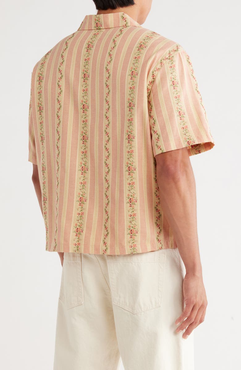 PacSun Oversize Beck Camp Shirt, Alternate, color, Pink Multi Stripe