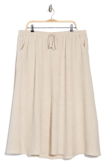 MAX STUDIO MAX STUDIO TEXTURED DRAWSTRING SKIRT 