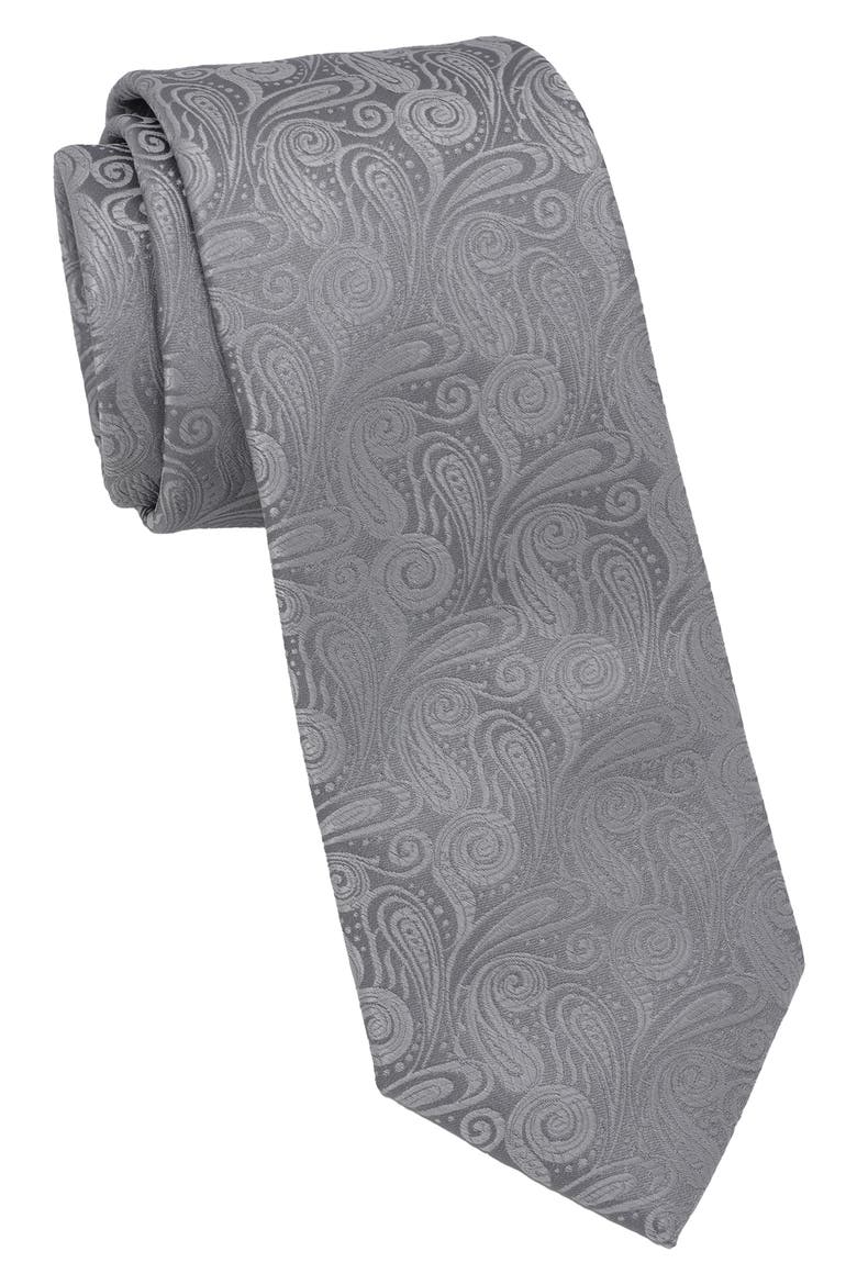 Small Paisley Tie, Main, color, SILVER
