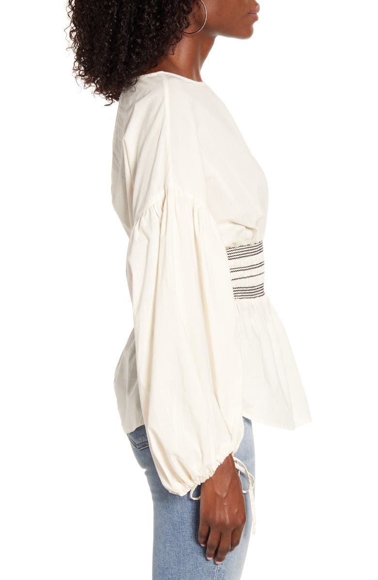 VERO MODA Nova Long Sleeve Woven Smocked Top, Alternate, color, 