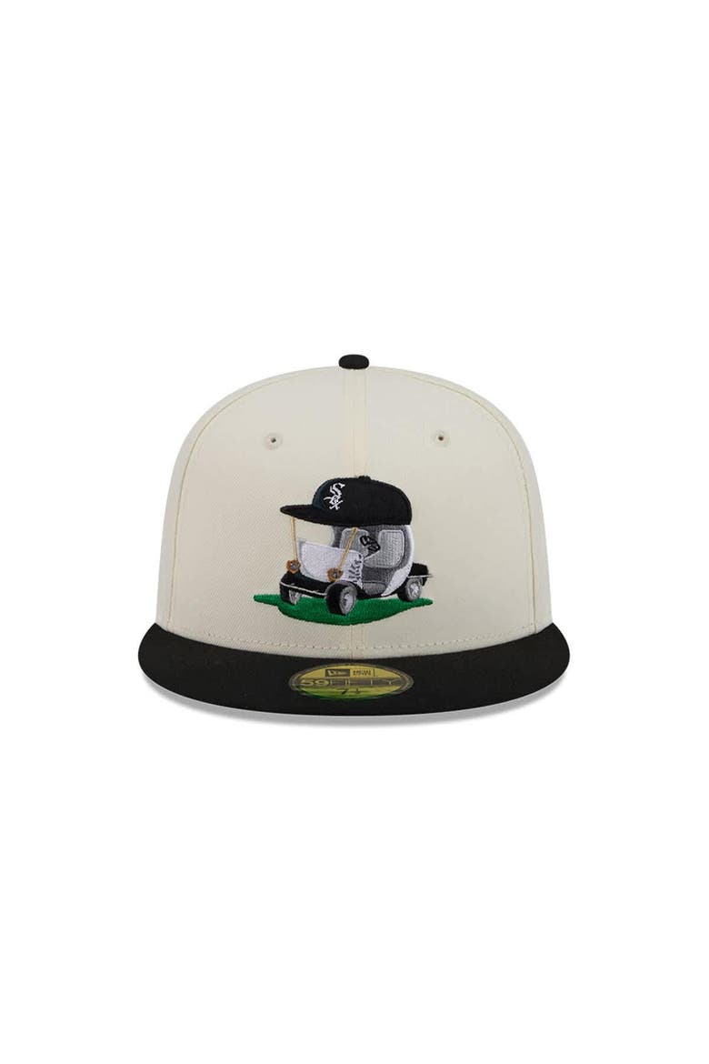 Men's New Era  Cream/Black Chicago White Sox Bullpen Cart 59FIFTY Fitted Hat, Alternate, color, Cream