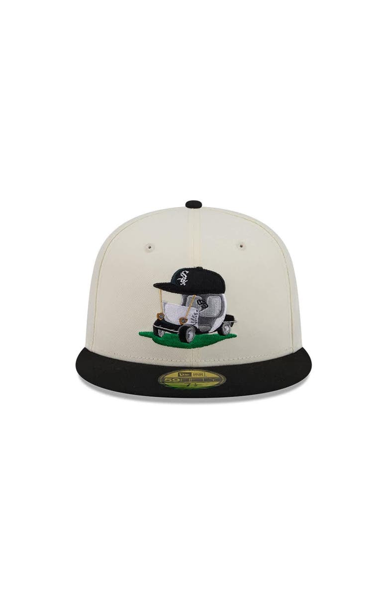 New Era Men's New Era Cream/Black Chicago White Sox Bullpen Cart 59FIFTY Fitted Hat, Alternate, color, Cream