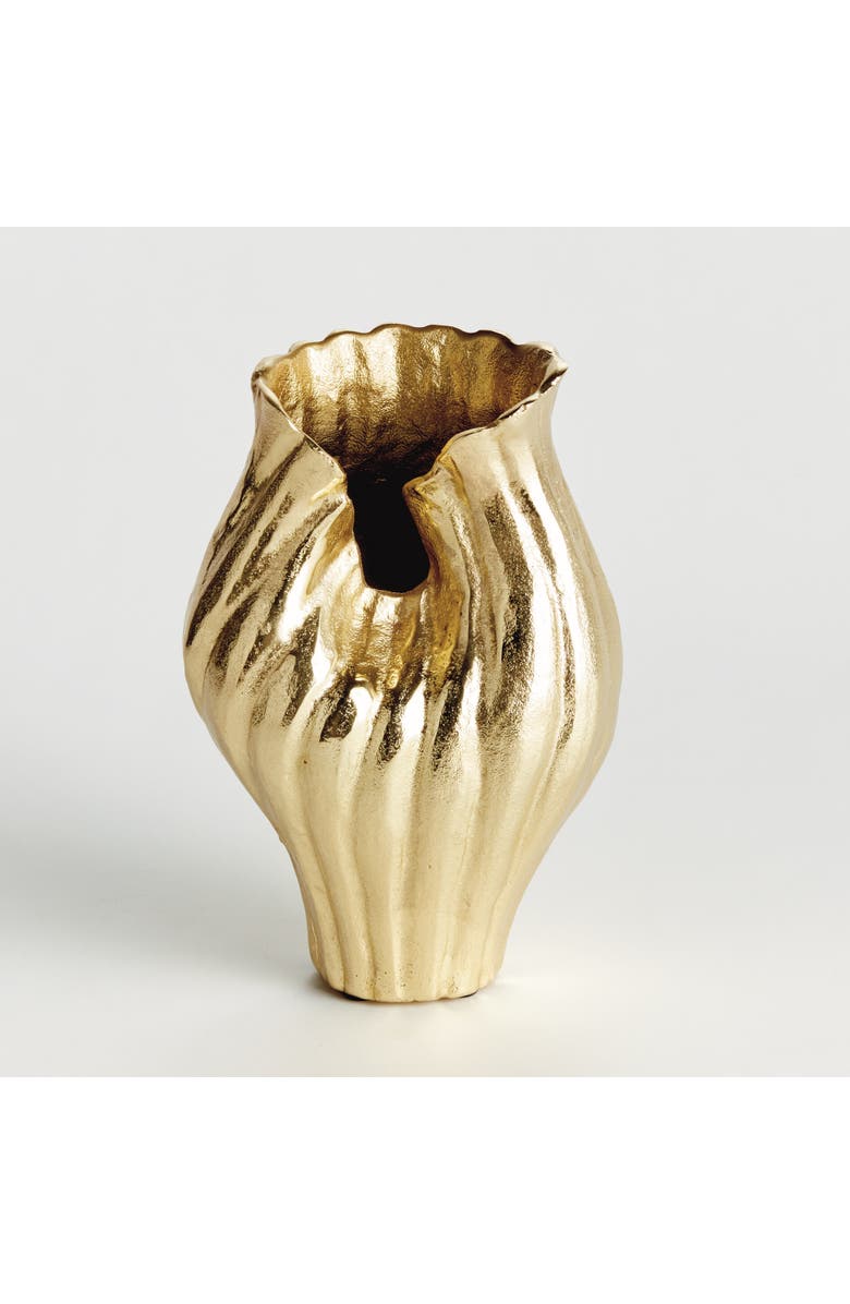 Napa Home & Garden Rosalie Vase Small - Gold Aluminum Decorative Accent, Alternate, color, Gold