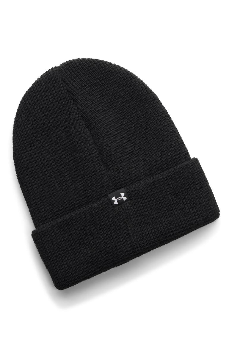 Halftime Waffle Cuffed Beanie, Alternate, color, BLACK/ WHITE