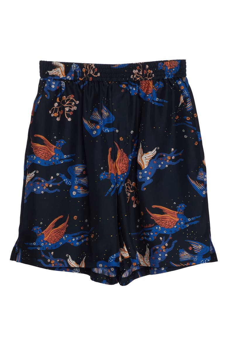 Valentino Garavani Valentino Utopia World Silk Bermuda Shorts, Alternate, color,