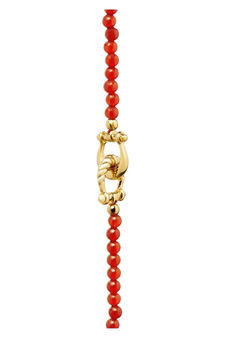 Lunar Year Horseshoe & Red Onyx Bead Bracelet, Alternate, color, GOLD/RED