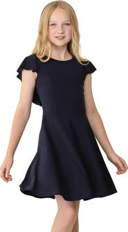 Un Deux Trois Flutter Sleeve Dress