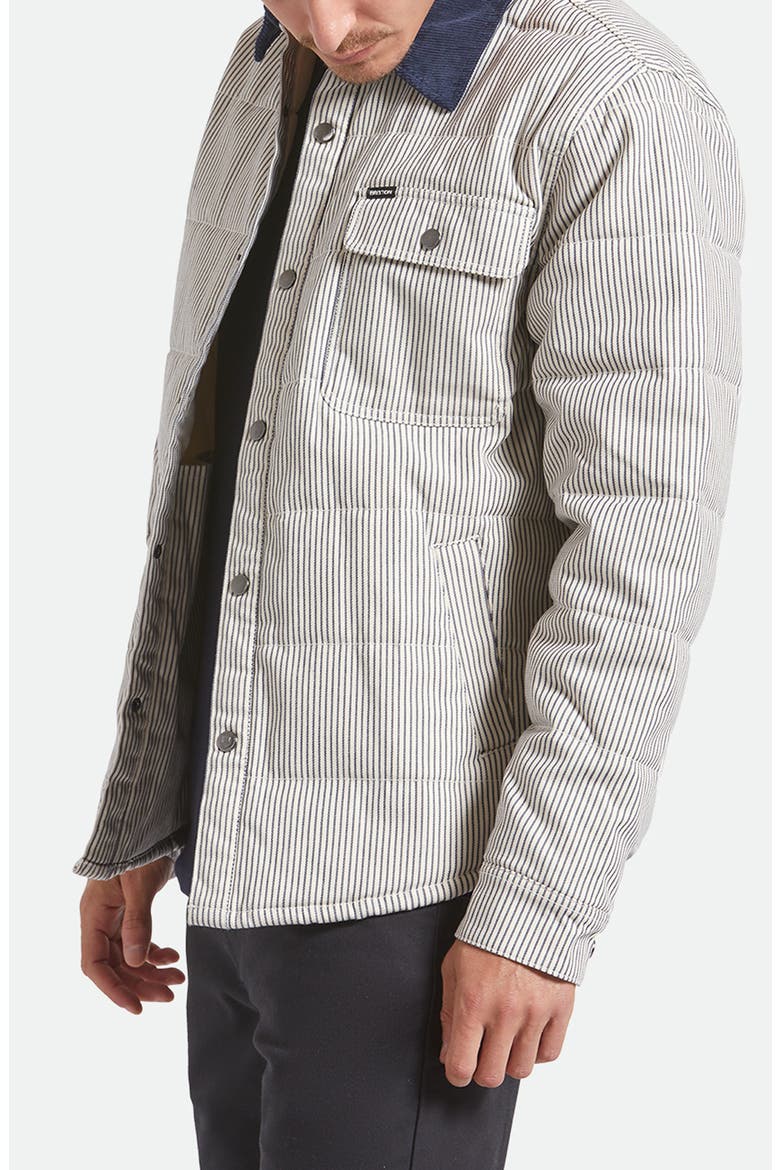 Cass Engineer Stripe Quilted Jacket, Alternate, color, WHITECAP/ MOOD INDIGO HICKORY