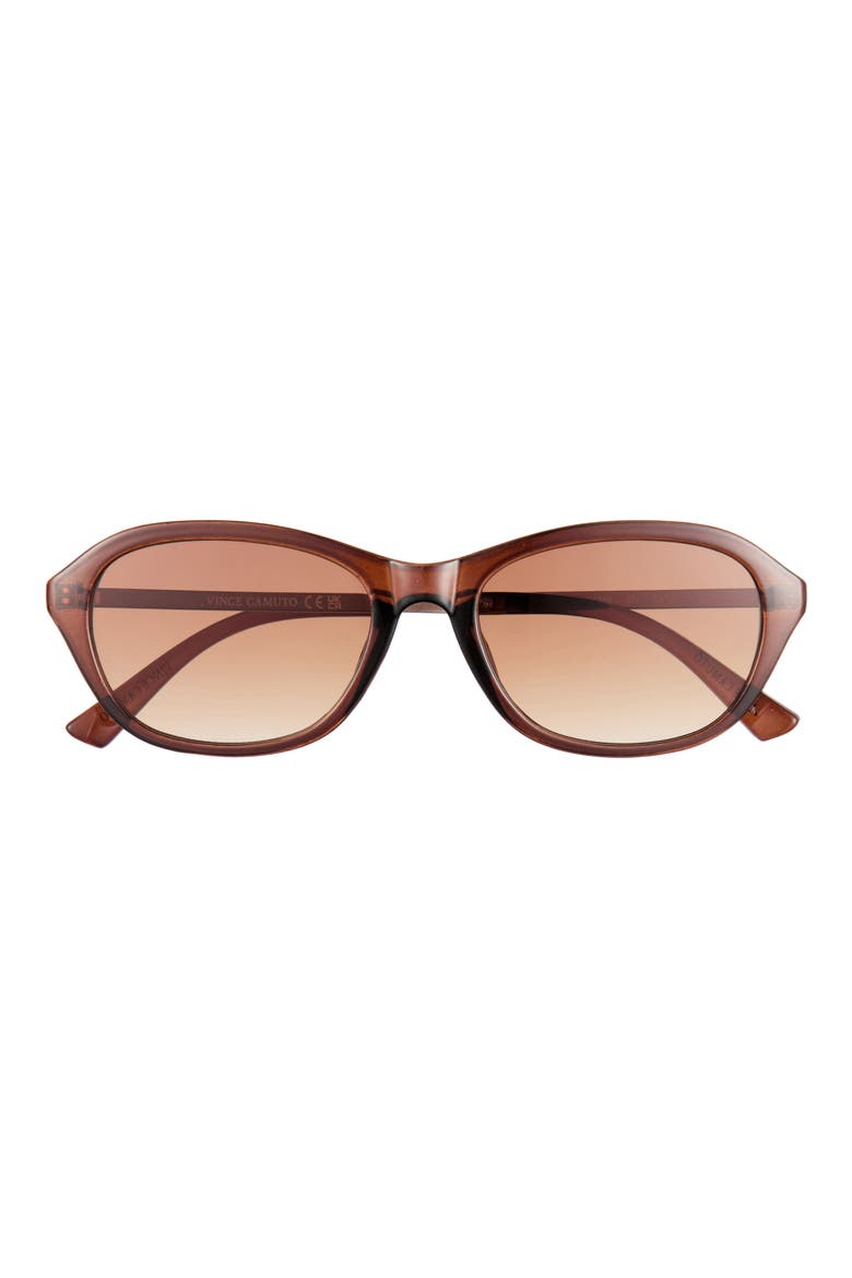 55mm Gradient Oval Sunglasses, Main, color, BROWN