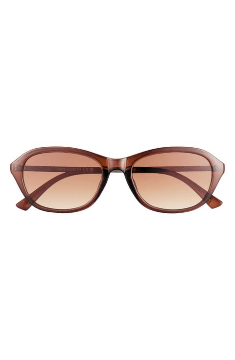 55mm Gradient Oval Sunglasses