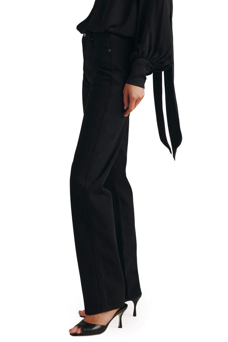 Cate High Waist Petite Slim Leg Jeans, Alternate, color, BLACK