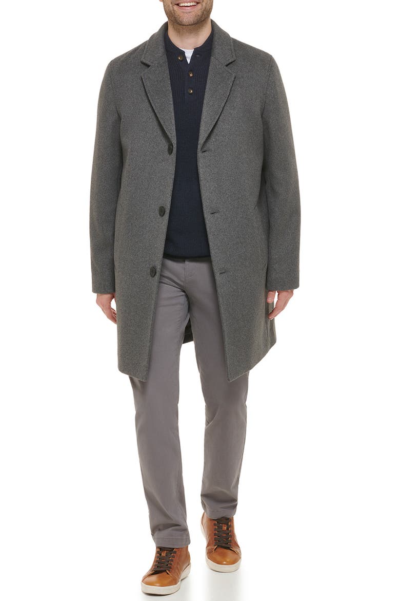 Classic Wool Blend Plush Notched Collar Coat, Alternate, color, LIGHT GREY
