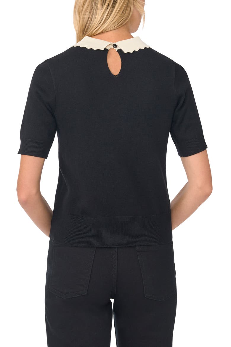 Scallop Trim Collar Sweater, Alternate, color, RICH BLACK