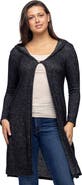 24seven Comfort Apparel Knee Length Long Sleeve Hooded Womens Cardigan Shrug