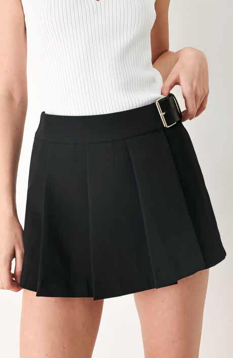 Buckle Pleated Mini Skort