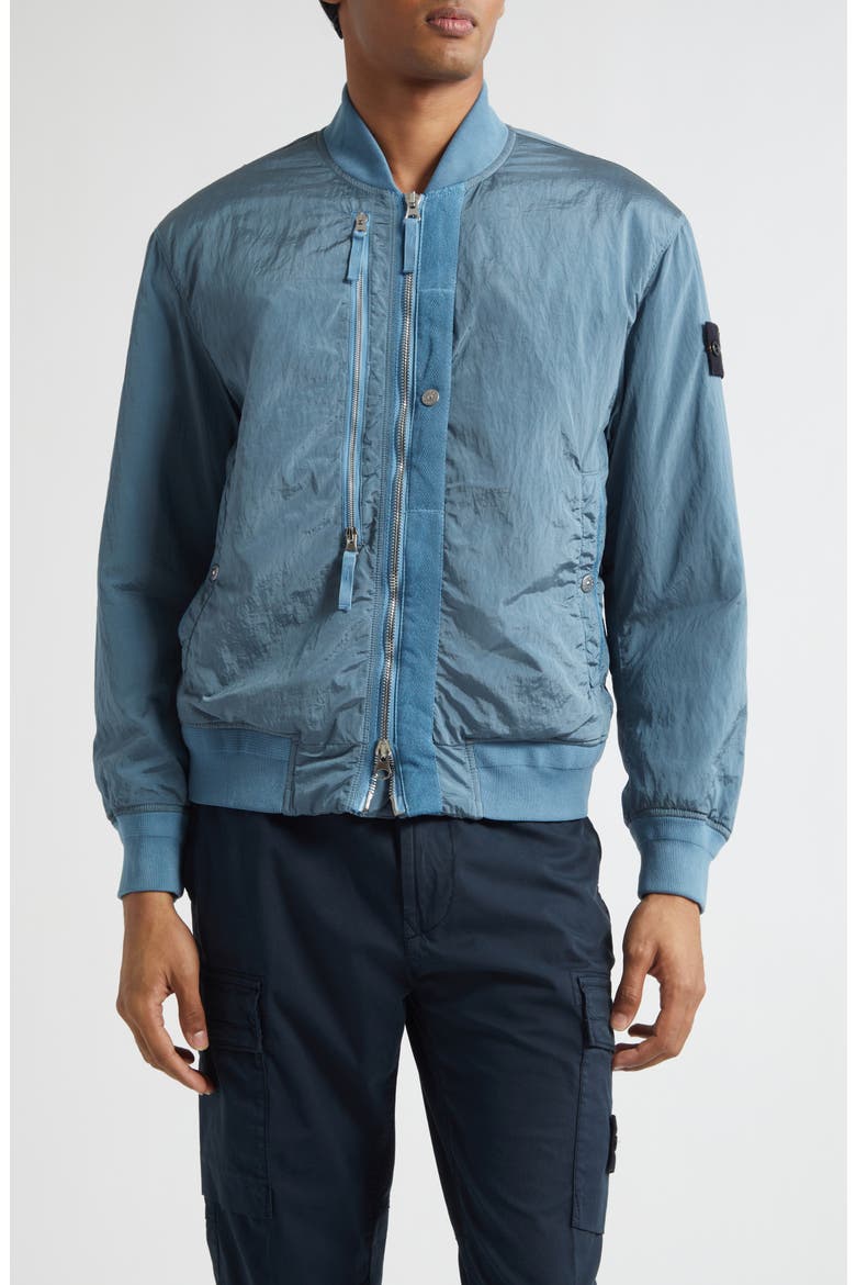 Nylon Bomber Jacket, Main, color, V002B BLUE